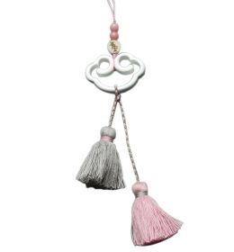 Chinese Style Clouds With Grey Pink Tassels Ornaments For Wishful Blessing