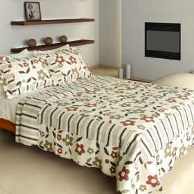 [Dance Of The Fireflies ] Cotton 3PC Vermicelli-Quilted Printed Quilt Set (Full/Queen Size) - QTS-WB8116-23