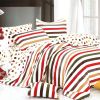 Blancho Bedding - [Rainbow Dots & Stripe] Luxury 5PC Bed In A Bag Combo 300GSM (Twin Size) - BIAB(MF73-1/CFR01-1/PLW01x1)