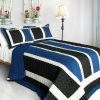 [Knight] 3PC Vermicelli-Quilted Patchwork Quilt Set (Full/Queen Size) - ONITIVA-QTS01068-23