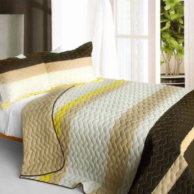 [Best Home Decoration] 3PC Vermicelli-Quilted Patchwork Quilt Set (Full/Queen Size) - ONITIVA-QTS01162-23