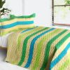 [Wild Territory Shanti] 3PC Vermicelli-Quilted Patchwork Quilt Set (Full/Queen Size) - ONITIVA-QTS01163-23