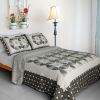 [Francesca] Cotton 3PC Vermicelli-Quilted Printed Quilt Set (Full/Queen Size) - QTS-SJIN9037-23