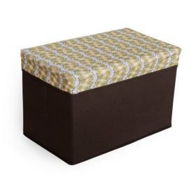 [Petal - Green & White] Rectangle Foldable Storage Ottoman / Storage Boxes / Storage Seat - SB-N118-REC