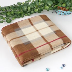 Blancho [Scotch Plaids -Brown/White] Soft Coral Fleece Throw Blanket (59 by 74.8 inches) - WNZJ-BLK006