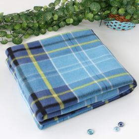 Blancho [Scotch Plaids -Blue/Yellow/White] Soft Coral Fleece Throw Blanket (59 by 74.8 inches) - WNZJ-BLK007