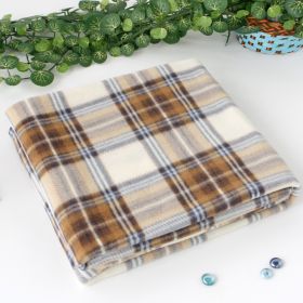 Blancho [Scotch Plaids - Brown/White] Soft Coral Fleece Throw Blanket (59 by 74.8 inches) - WNZJ-BLK001