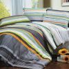 Blancho Bedding - [Tonal Stripe] 100% Cotton 4PC Comforter Cover/Duvet Cover Combo (Queen Size) - BLANCHOMF01068-3