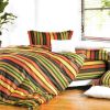 Blancho Bedding - [Colorful Stripe] 100% Cotton 4PC Comforter Cover/Duvet Cover Combo (King Size) - BLANCHOMF01076-4