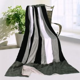 Onitiva - [Dove Gray] Soft Coral Fleece Patchwork Throw Blanket (59 by 78.7 inches) - ONITIVA-BLK-071