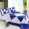 [Dios solar] 3PC Vermicelli-Quilted Patchwork Quilt Set (Full/Queen Size) - ONITIVA-QTS01011-23