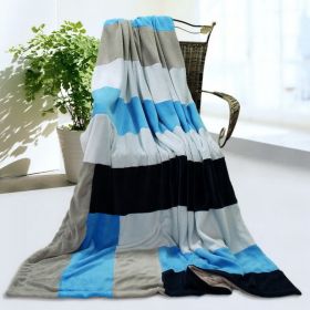 Onitiva - [Love is blue] Soft Coral Fleece Patchwork Throw Blanket (59 by 78.7 inches) - ONITIVA-BLK-075