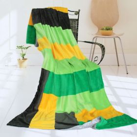 Onitiva - [Lemon Tree] Soft Coral Fleece Patchwork Throw Blanket (59 by 78.7 inches) - ONITIVA-BLK-076