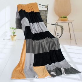 Onitiva - [Sleepless Seattle] Soft Coral Fleece Patchwork Throw Blanket (59 by 78.7 inches) - ONITIVA-BLK-072