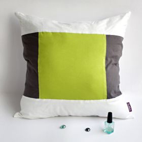 Onitiva [Art Green] Knitted Fabric Patch Work Pillow Cushion Floor Cushion (19.7 by 19.7 inches) - ONITIVA-DP056