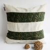 Onitiva - [Green Lake] Linen Stylish Patch Work Pillow Cushion Floor Cushion (19.7 by 19.7 inches) - ONITIVA-DP032