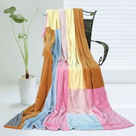 Onitiva - [Spring Breeze] Soft Coral Fleece Patchwork Throw Blanket (59 by 78.7 inches) - ONITIVA-BLK-061