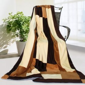 Onitiva - [Fashion Match] Soft Coral Fleece Patchwork Throw Blanket (59 by 78.7 inches) - ONITIVA-BLK-044