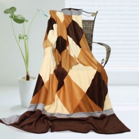 Onitiva - [Plaids - Traces of Dreams] Soft Coral Fleece Patchwork Throw Blanket (59 by 78.7 inches) - ONITIVA-BLK-033