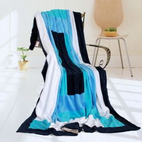 Onitiva - [Wild Ocean] Soft Coral Fleece Patchwork Throw Blanket (59 by 78.7 inches) - ONITIVA-BLK-056