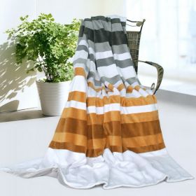 Onitiva - [Stripes - City Elf] Soft Coral Fleece Patchwork Throw Blanket (59 by 78.7 inches) - ONITIVA-BLK-020