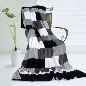 Onitiva - [Sound of Slience] Soft Coral Fleece Patchwork Throw Blanket (59 by 78.7 inches) - ONITIVA-BLK-052