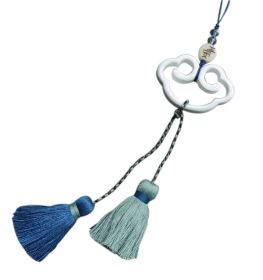 Chinese Style Clouds With Blue Tassels Car Interior Hanging Ornaments For Wishful Blessing - Default