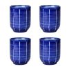 4Pcs Japanese Style Blue Ceramic Teacups Small Straight Wine Cups 150ML - Default