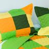 [Energetic] 3PC Vermicelli-Quilted Patchwork Quilt Set (Full/Queen Size) - ONITIVA-QTS01012-23