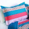 [Colorful Sky] 3PC Vermicelli-Quilted Striped Quilt Set (Full/Queen Size) - ONITIVA-QTS01019-23