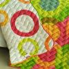 [Colorful Doughnut] Cotton 2PC Floral Vermicelli-Quilted Patchwork Quilt Set (Twin Size) - ONITIVA-QTS01036-1