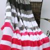 Onitiva - [Stripes - Chic Style] Soft Coral Fleece Patchwork Throw Blanket (59 by 78.7 inches) - ONITIVA-BLK-017