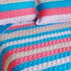 [Colorful Sky] 3PC Vermicelli-Quilted Striped Quilt Set (Full/Queen Size) - ONITIVA-QTS01019-23