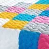 [Pure Heaven] 3PC Vermicelli-Quilted Patchwork Quilt Set (Full/Queen Size) - ONITIVA-QTS01009-23