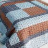 [Wild Swan] Cotton 3PC Vermicelli-Quilted Patchwork Quilt Set (Full/Queen Size) - ONITIVA-QTS01016-23