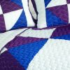 [Dios solar] 3PC Vermicelli-Quilted Patchwork Quilt Set (Full/Queen Size) - ONITIVA-QTS01011-23