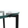 2-layer Tempered Glass End Table; Round Coffee Table